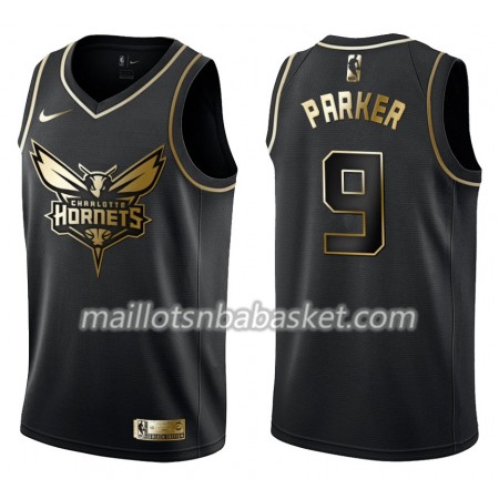 Maillot Homme Charlotte Hornets Tony Parker 9 Nike Noir Gold Edition Swingman